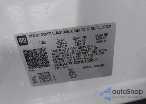 2024 GMC Terrain Fwd Slt from USA, damaged, VIN 3GKALPEG2RL192990